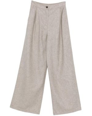 Barba Napoli Pantalones con motivo pied de poule - Blanco