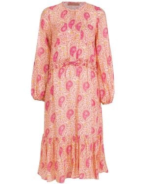 Clube Bossa Printed Long Sleeves Midi Dress - Pink