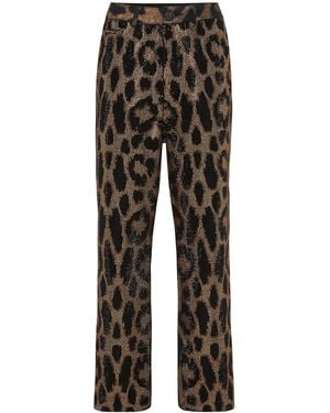 Philipp Plein Crystal-Embellished Leopard Jeans - Grey