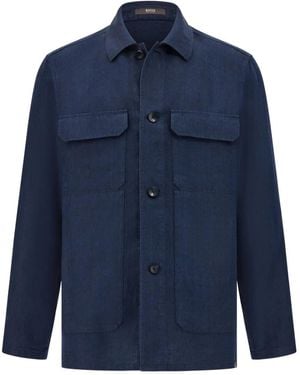 BOGGI Linnen Shirtjack - Blauw