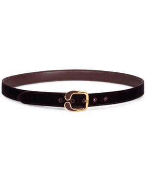 Etro Ceinture En Velours À Boucle Paisley Émaillée - Blanc