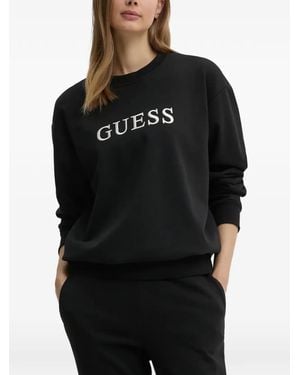 Guess Sofia Logo-Embroidered Sweatshirt - Black