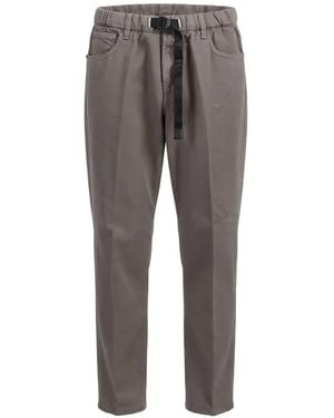 White Sand Belted Tapered Trousers - Grey