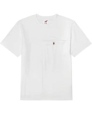 HOMMEGIRLS X Fruit Of The Loom Logo-Print Pocket T-Shirt - White