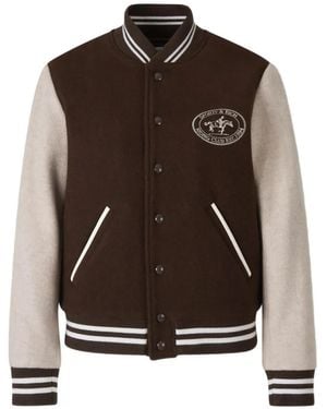Sporty & Rich Logo-Embroidered Wool Jacket - Brown