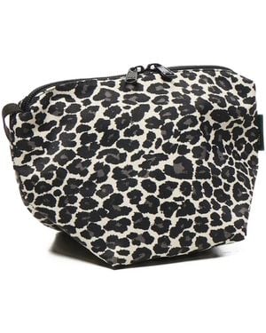Herve Chapelier Mini Leopard-Print Shoulder Bag - Black