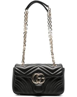 Gucci Gg Marmont Quilted Leather Shoulder Bag - Black