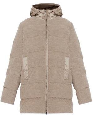 Paul & Shark Quilted Corduroy Coat - Natural