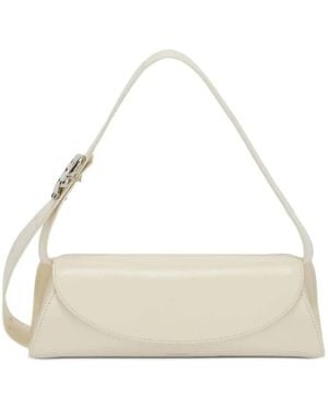 Jil Sander Small Cannolo Zodiac-Buckle Shoulder Bag - Natural