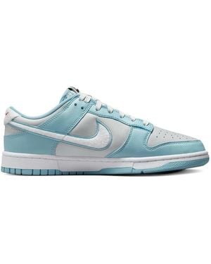 Nike Dunk Low Retro Fleece-Swoosh Sneakers - Blue