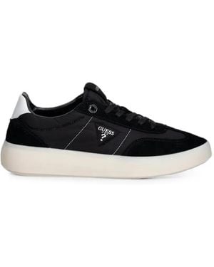 Guess Logo-Patch Low-Top Sneakers - Black