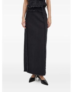 Gestuz Fringed Slit Skirt - ブラック