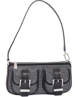 MICHAEL Michael Kors Small Zoe Embellished Shoulder Bag - Gray