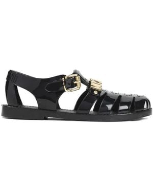 Moschino Flat Sandals - Black