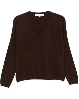 ABSOLUT CASHMERE V-Neck Cashmere Jumper - Brown