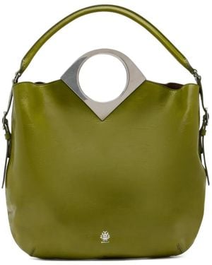 Bally Anni Geometric-Detail Leather Shoulder Bag - Green