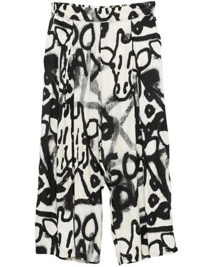 Rundholz Graffiti-Print Pants - White