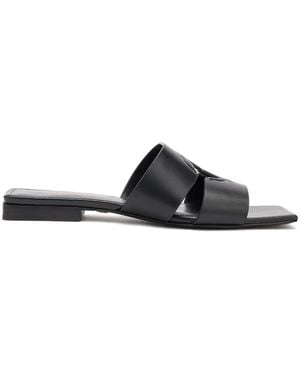 Roberto Cavalli Logo-Debossed Slides - Black