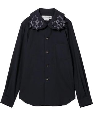 Comme des Garçons Ribbon-Embroidered Shirt - Blue