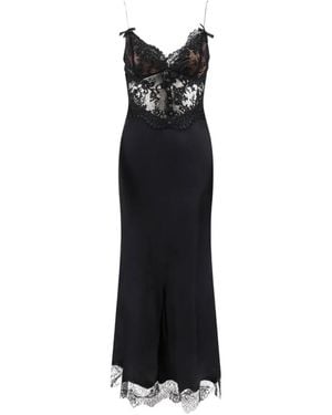 Self-Portrait Lace-Detail Maxi Dress - Black