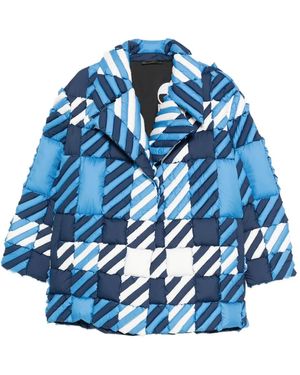RAXXY Quilted Houndstooth Jacket - Blue