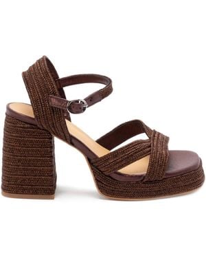 Castañer Valle Metallic-Braided Sandals - Brown