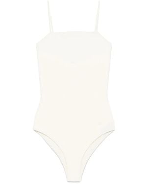 Jil Sander Badpak Met Geborduurd Logo - Wit