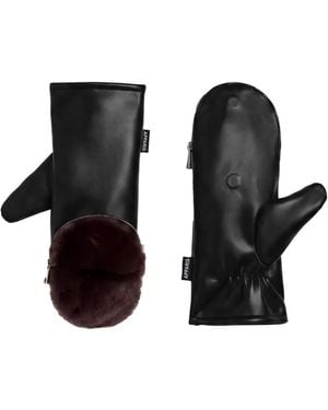 Apparis Noa Fäustlinge Mit Besatz Aus Faux Fur - Schwarz