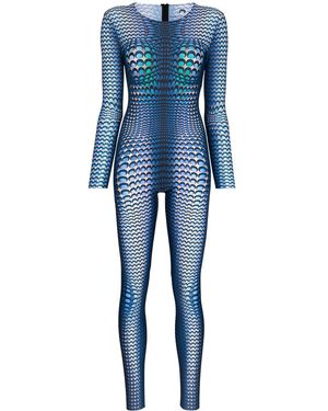 Marine Serre Moon Fish Skin Medusa Jumpsuit - Blue