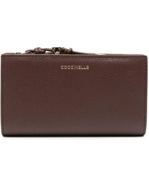 Coccinelle Logo-Stamp Grained Leather Wallet - Brown