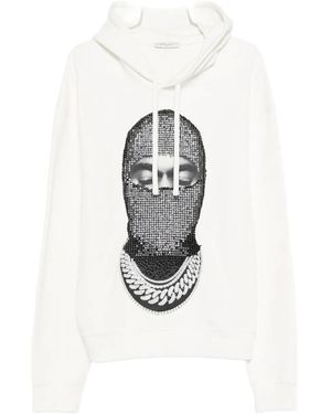 ih nom uh nit Crystal-Embellished Hoodie - White