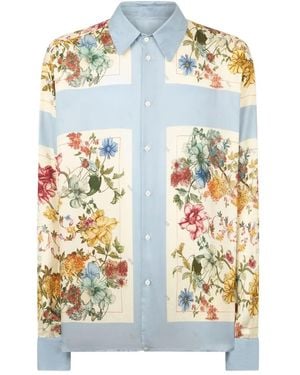 Gcds Floral-Print Shirt - Blue