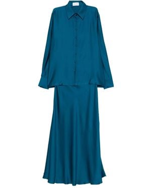 Silkylicious Silk Maxi Skirt (Set Of Two) - Blue