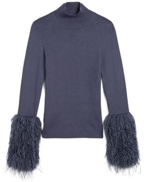 Apparis Aspen Faux-Fur Cuff Jumper - Blue