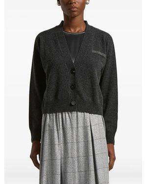 Peserico Button Embellished Cardigan - Black
