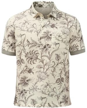 Etro Floral-Print Pocket Polo Shirt - White