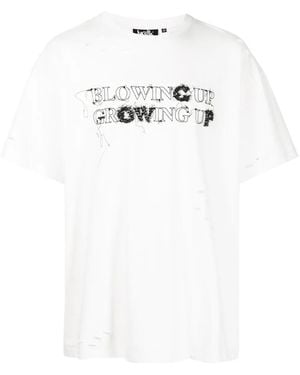 Haculla Blowing Up Growing Up Stretch-Cotton T-Shirt - White