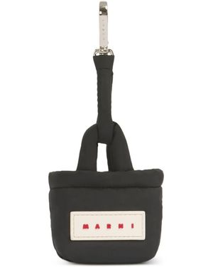 Marni Puffed Stitching Keyring - White