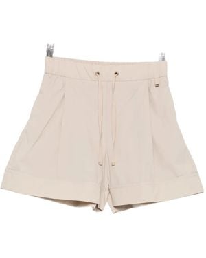 Herno Drawstring-Waist Pleated Shorts - Natural