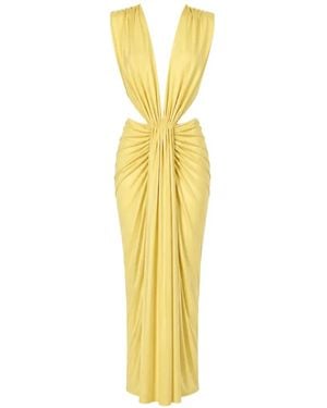 Baobab Pia Maxi Ruched Cutout Dress - Metallic