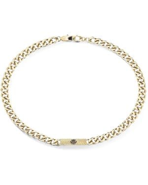 Philipp Plein Plein Tag Gourmette Necklace - Metallic