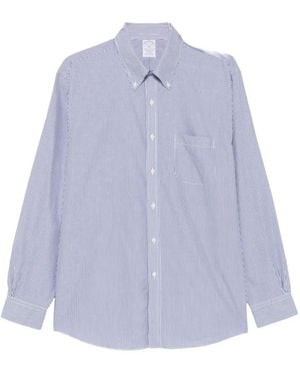 Brooks Brothers Striped Button-Down Shirt - Purple