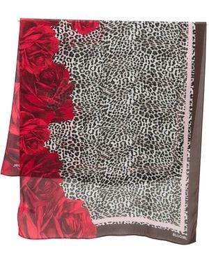 Blugirl Blumarine Floral Animal-Print Scarf - Gray