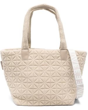 VEE COLLECTIVE Medium Vee Quilted Tote Bag - Natural