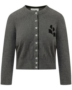 Isabel Marant Cardigan Mit Logo-Patch - Grau