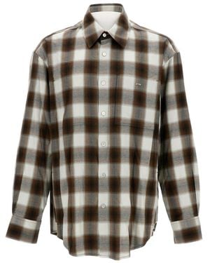 WOOYOUNGMI Checked Cotton Shirt - Grey