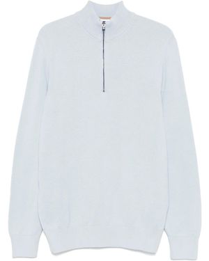 BOSS Zipped Cotton Jumper - White