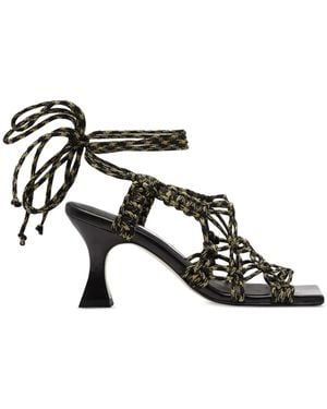 Miista 80Mm Stephanie Lace-Up Square-Toe Sandals - Black