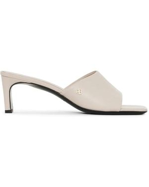 Anine Bing Jayden Logo-Detail Mules - White