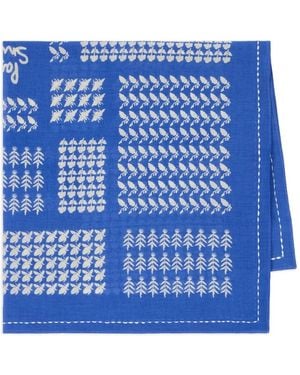 Paul Smith Foulard À Imprimé Insectes Et Fleurs - Bleu